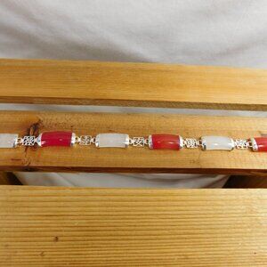 Ladies Sterling Silver 925 Jade Bracelet